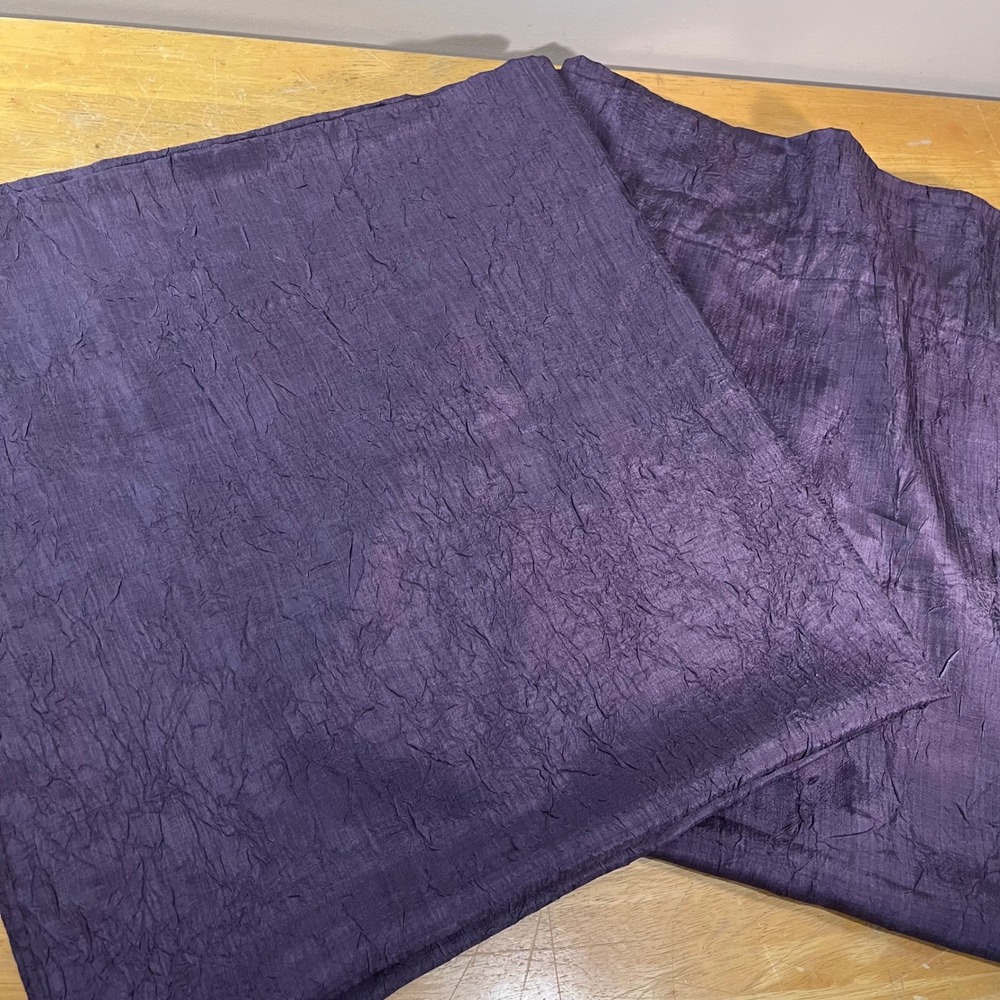 Croscill Curtain Panels 42x86 Purple Vtg Crushed Texture Rod Pocket Set of 2